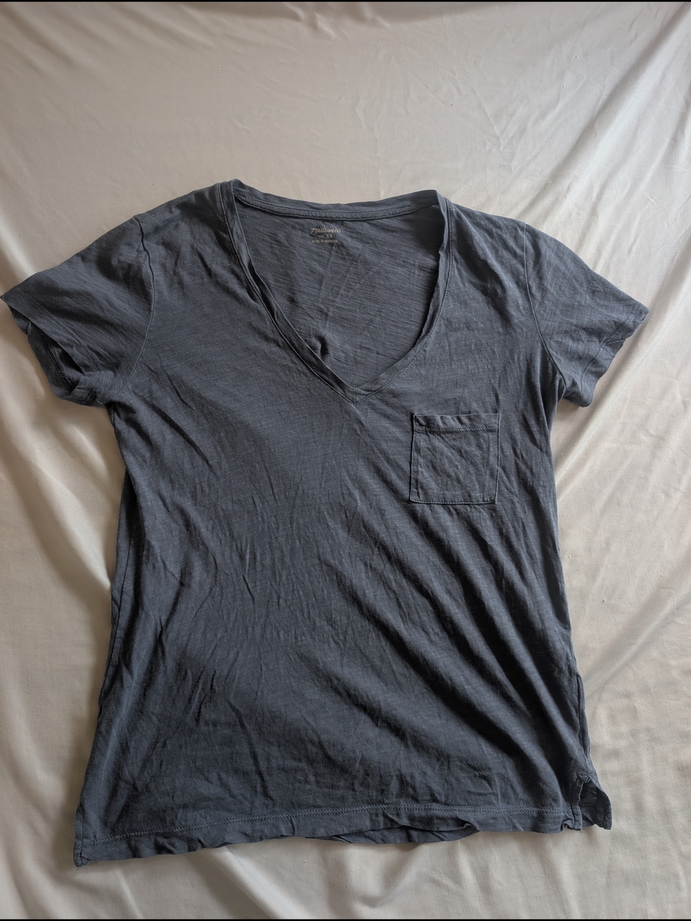 Madewell Charcoal V-Neck Pocket Tee
